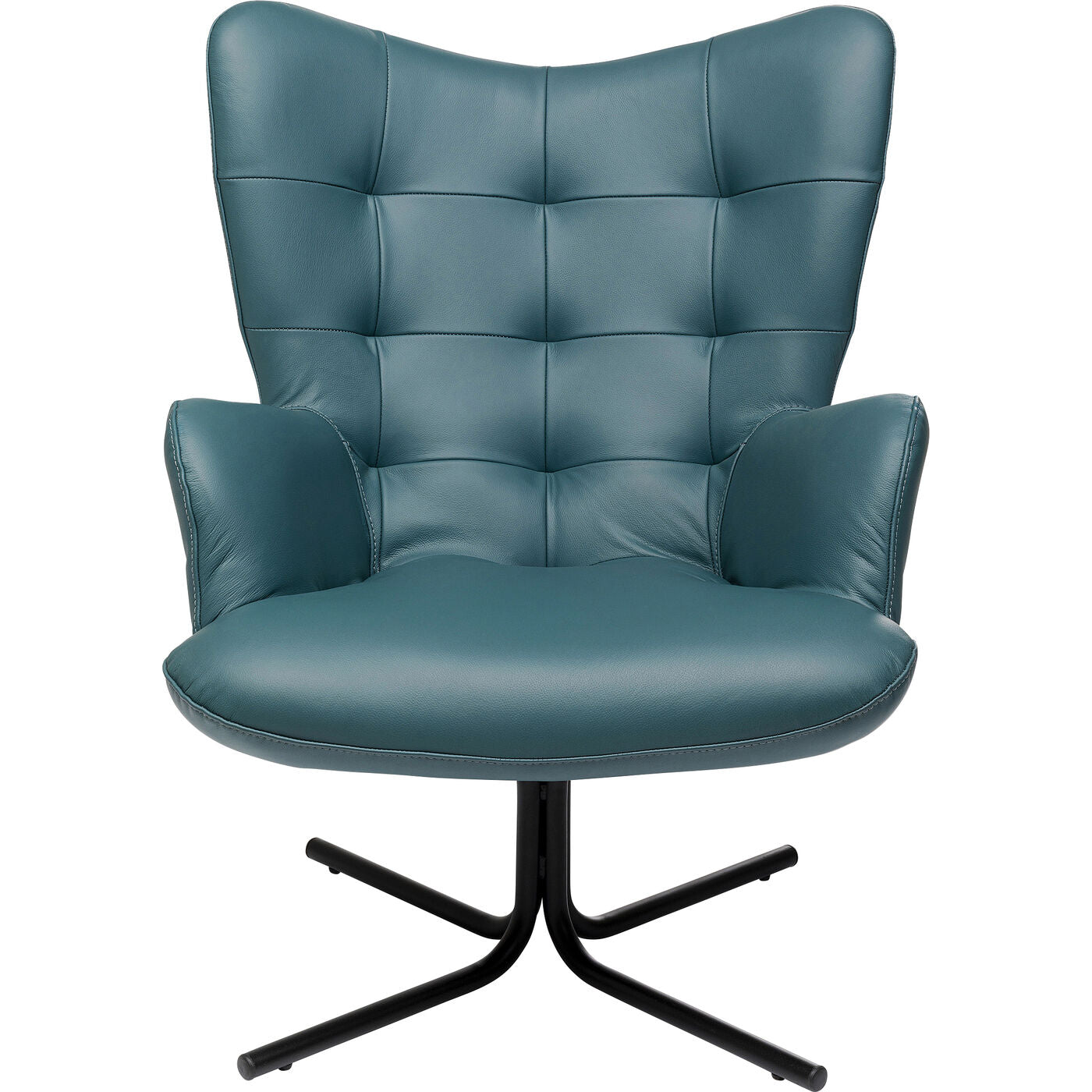 Swivel Armchair Oscar Leather Blue