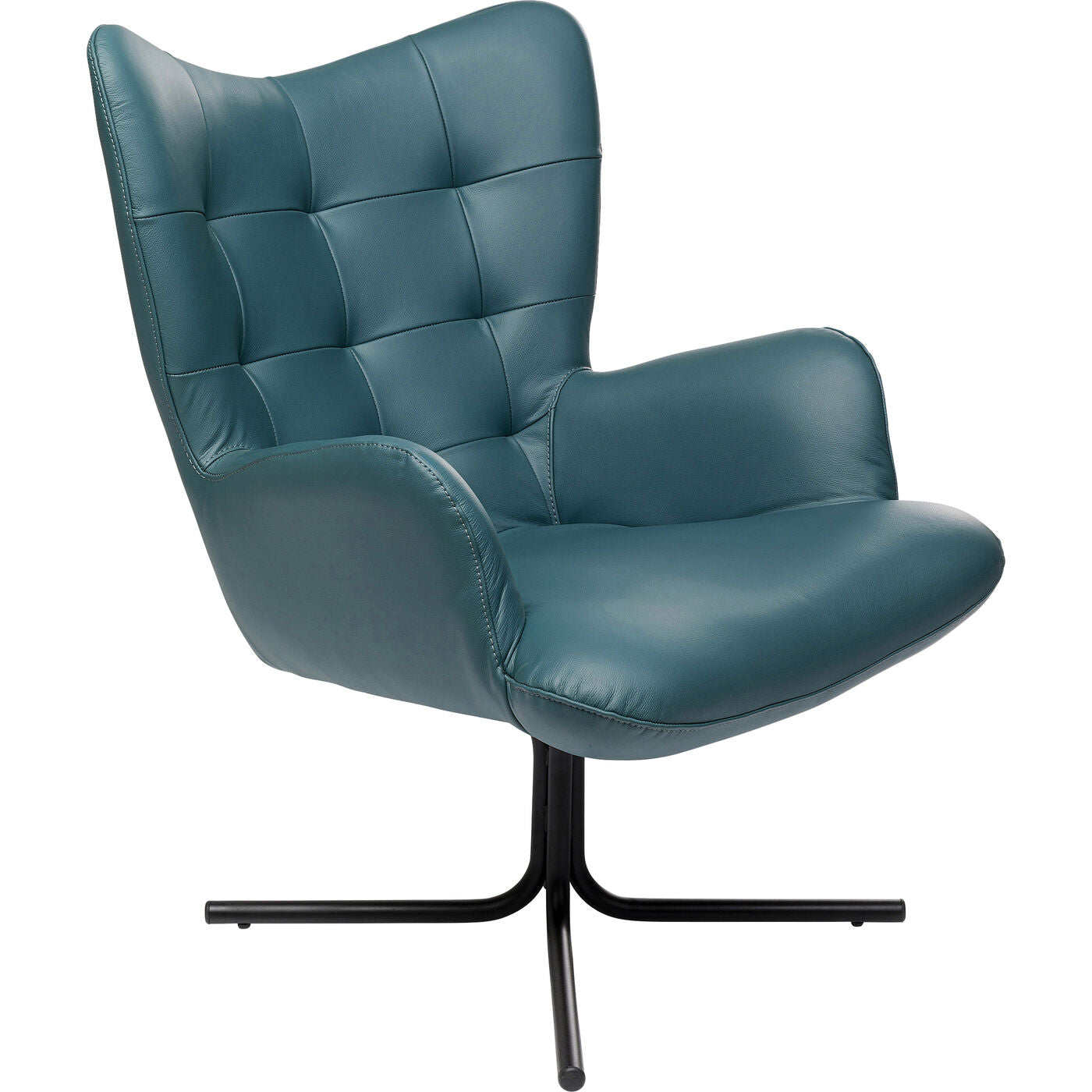 Swivel Armchair Oscar Leather Blue