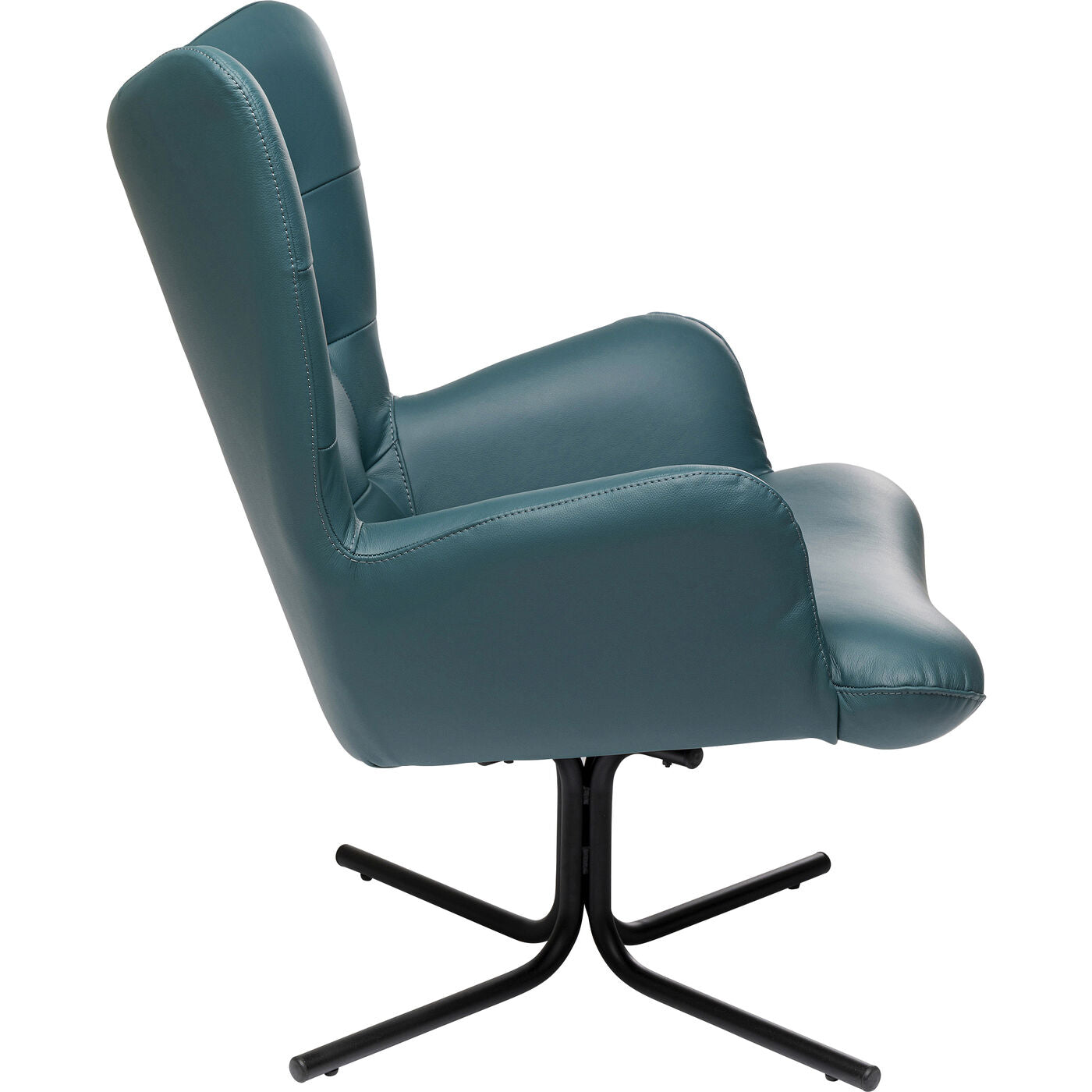 Swivel Armchair Oscar Leather Blue