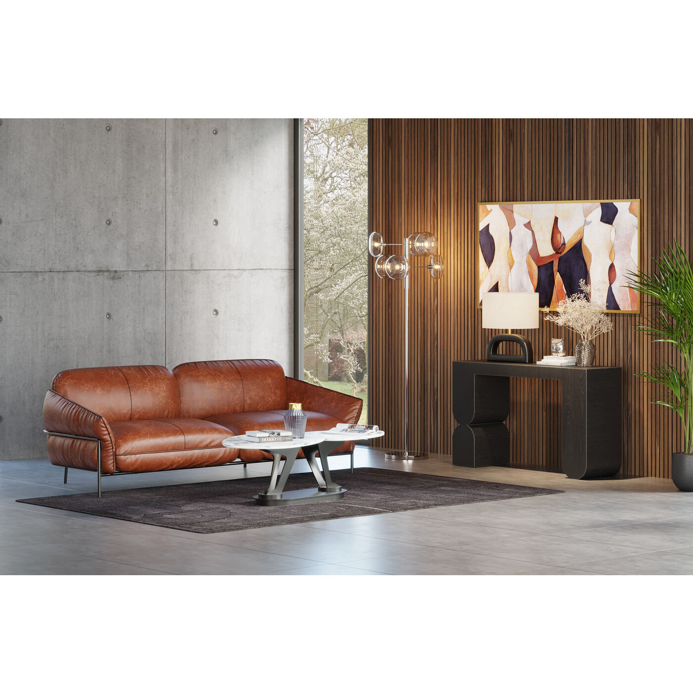 Brown Leather Sofa