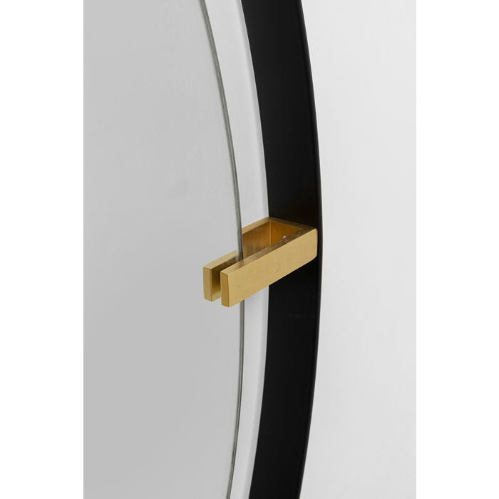 Round Mirror Black Gold Frame 