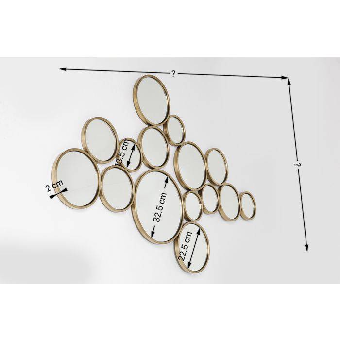 Mirror Bubbles Brass 93x138cm