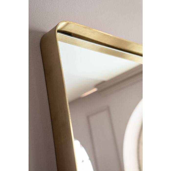 Mirror Curve Rectangular Brass 200x70cm