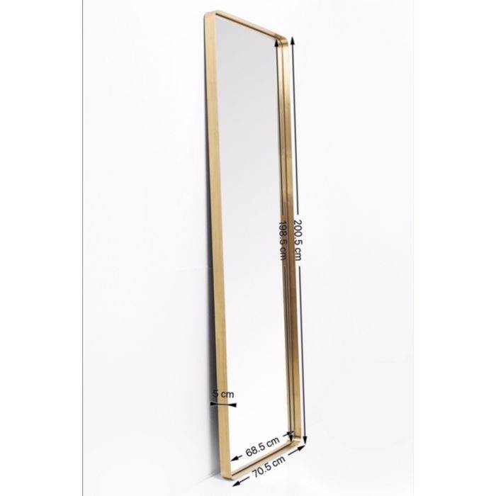 Mirror Curve Rectangular Brass 200x70cm