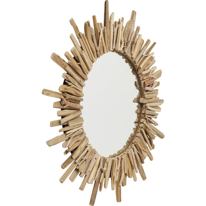 Sunburst Wooden Mirror 