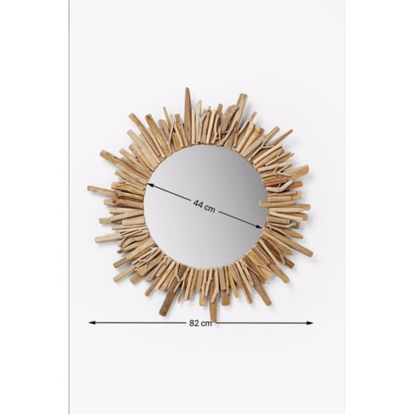 Sunburst Wooden Mirror 