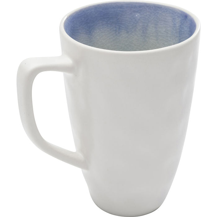 Mug Crackle White Blue