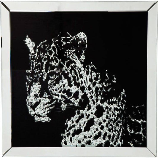 Picture Frame Mirror Leopard 80x80cm