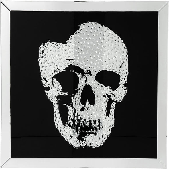 Picture Frame Mirror Skull 100x100cm