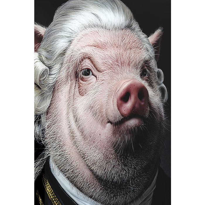 Picture Glass Gentleman Pig 120x120