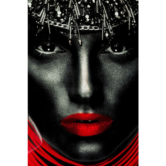 Picture Glass Lady Red Lips 80x120