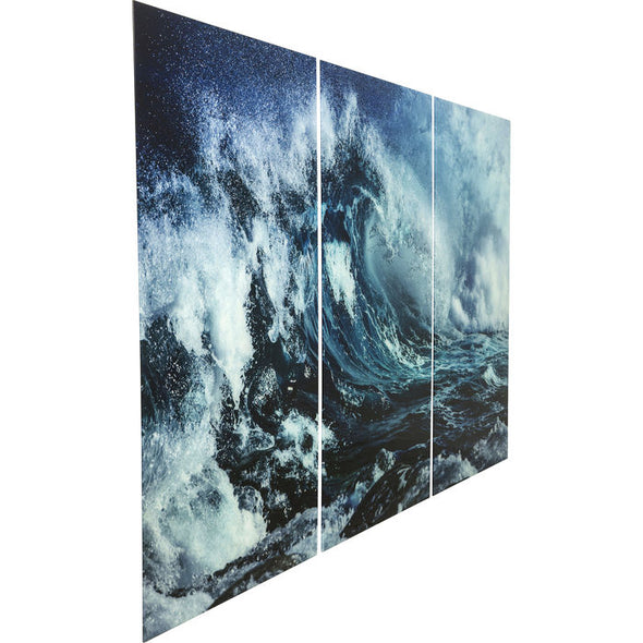 Picture Glass Triptychon Wave 160x240cm (3/Set)
