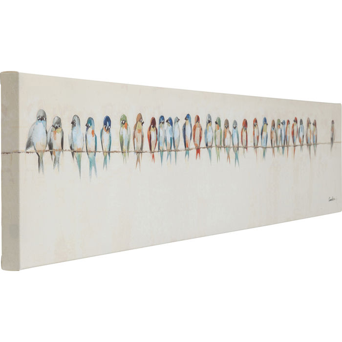 Picture Touched Birds Meeting 30x150cm