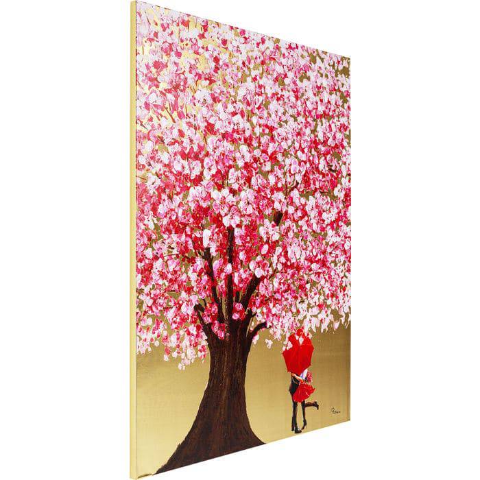 Picture Touched Flower Couple Gold Pink 160x120cm - JULIA VENCE STORE