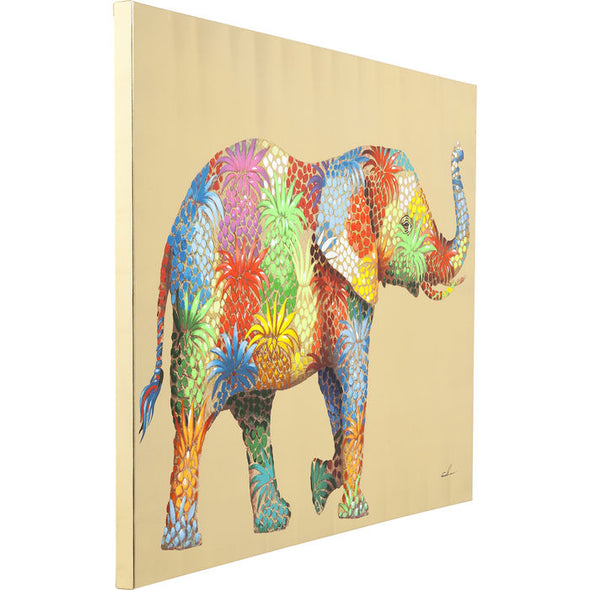 Picture Touched Flower Elephant 90x120cm