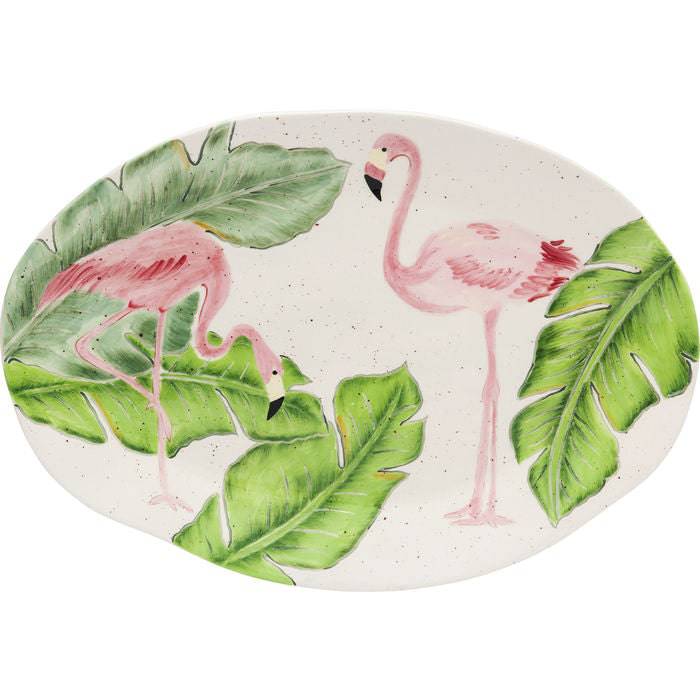 Plate Flamingo Holidays Oval 40cm - JULIA VENCE STORE