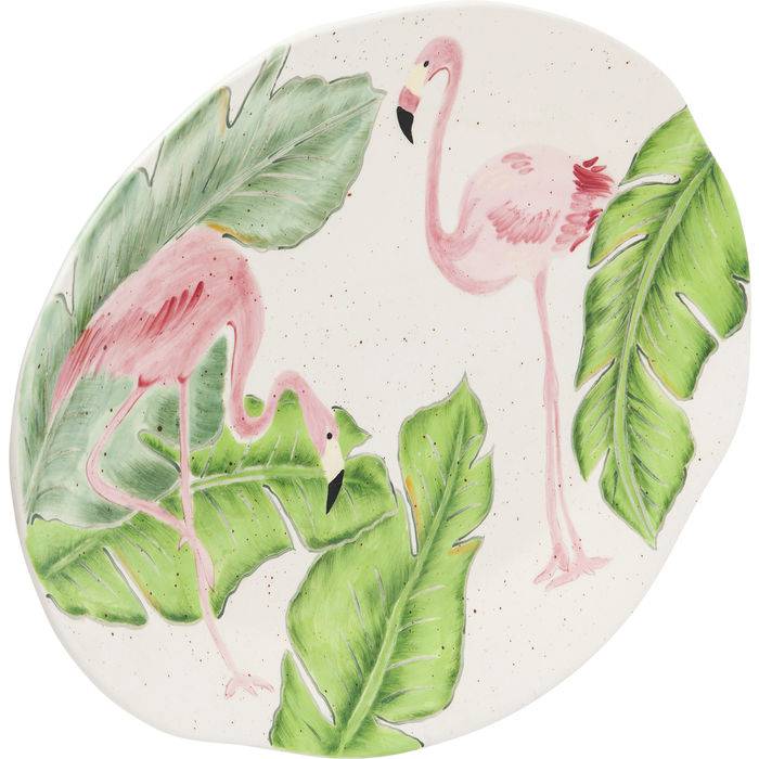 Plate Flamingo Holidays Oval 40cm - JULIA VENCE STORE