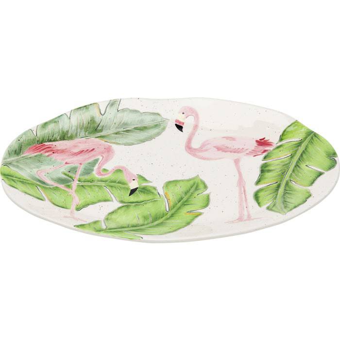 Plate Flamingo Holidays Oval 40cm - JULIA VENCE STORE