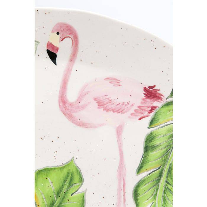 Plate Flamingo Holidays Oval 40cm - JULIA VENCE STORE