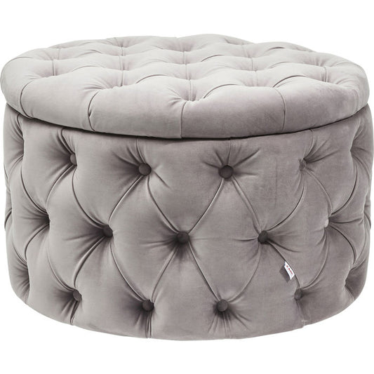 Seating Chest Desire Round Velvet Silver