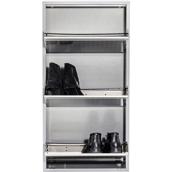 Shoe Container Caruso 3 Silver Brushed