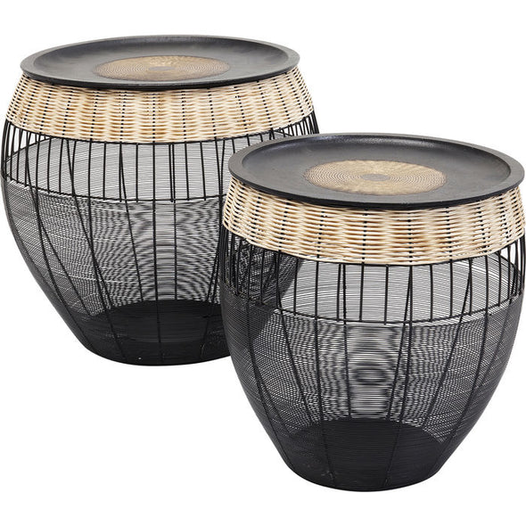 Side Table African Drums (2/Set)