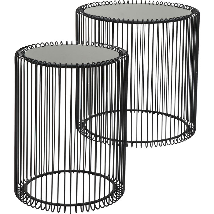 Side Table Wire Black (2/Set) Ø44cm