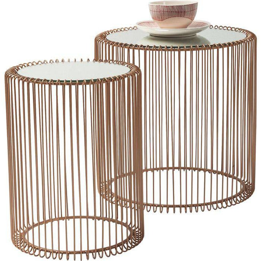 Side Table Wire Copper (2/Set) ‚àö√≤44cm