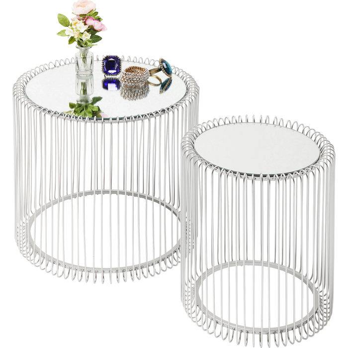 Side Table Wire Silver (2/Set) ‚àö√≤44cm - JULIA VENCE STORE