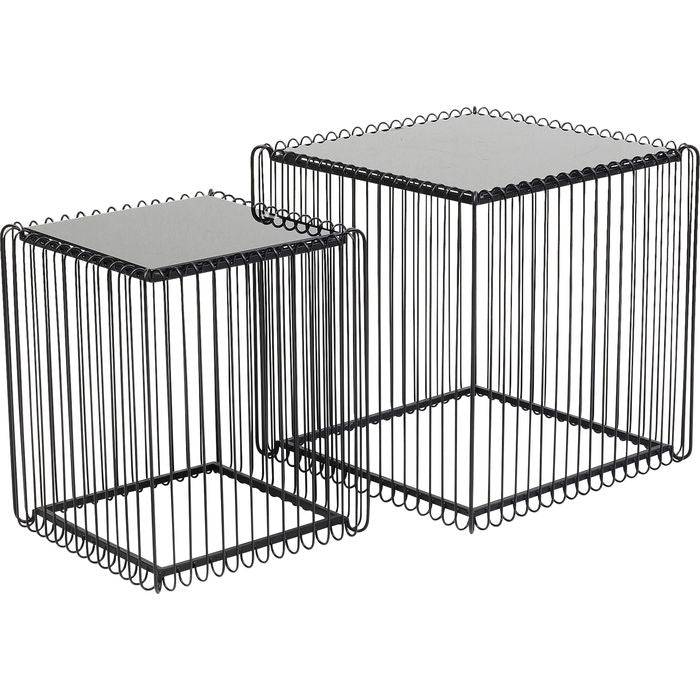 Side Table Wire Square Black (2/Set) 45x45cm - JULIA VENCE STORE