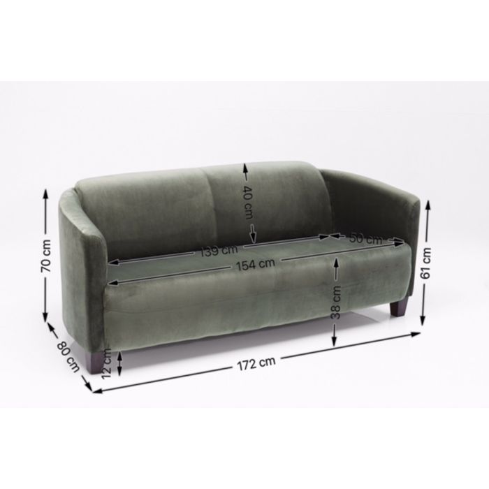 Sofa Cigar Lounge 3-Seater Green