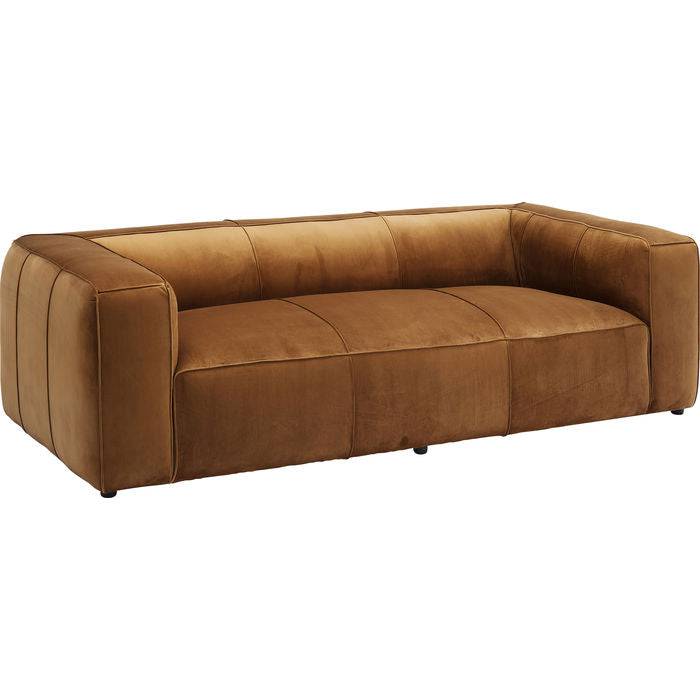 Sofa Cubetto 3-Seater Velvet Braun - JULIA VENCE STORE