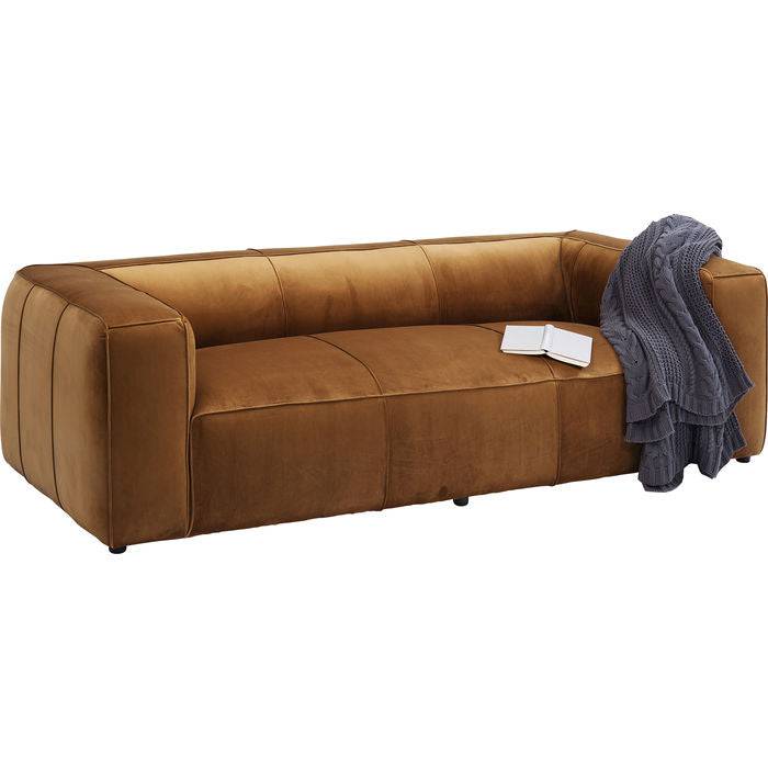 Sofa Cubetto 3-Seater Velvet Braun - JULIA VENCE STORE