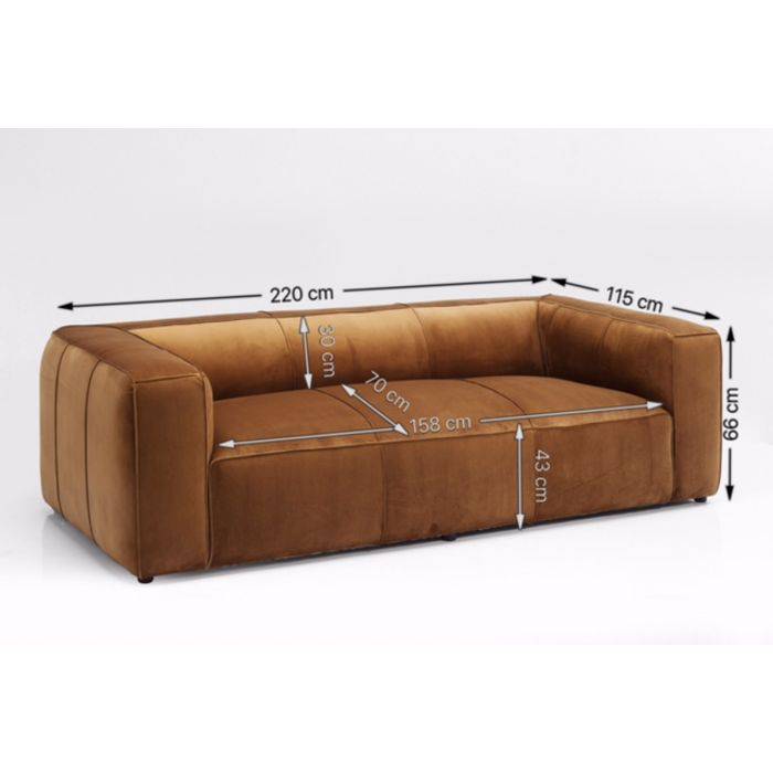 Sofa Cubetto 3-Seater Velvet Braun - JULIA VENCE STORE