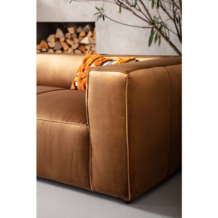 Sofa Cubetto 3-Seater Velvet Braun - JULIA VENCE STORE