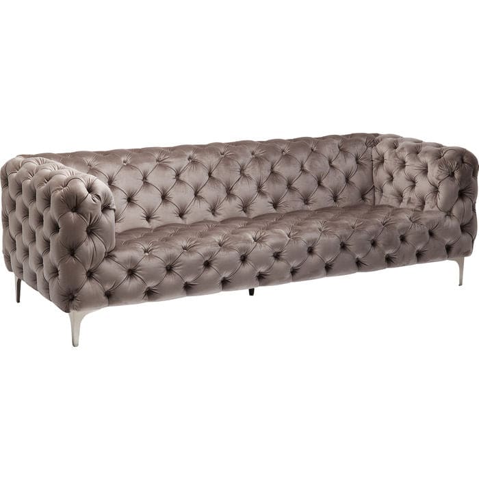 Sofa Look 3-Seater Velvet Grey