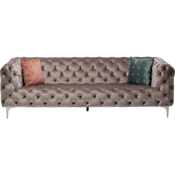 Sofa Look 3-Seater Velvet Grey