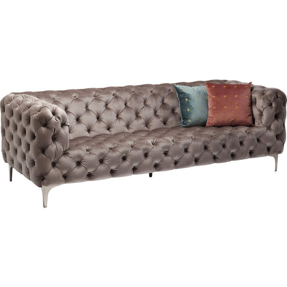 Sofa Look 3-Seater Velvet Grey
