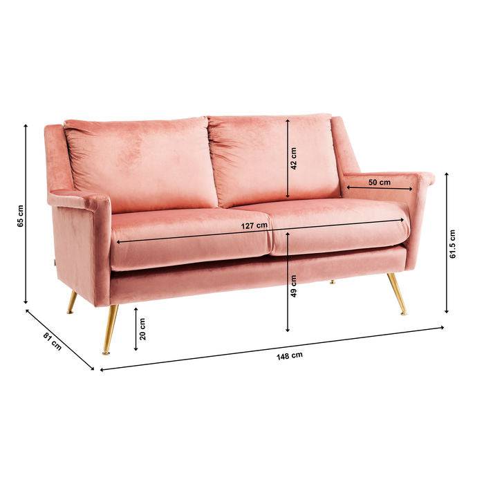 Sofa San Diego 2-Seater Rose 143cm - JULIA VENCE STORE