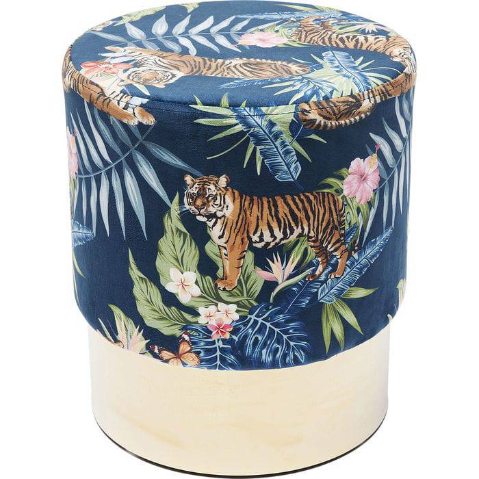 Stool Cherry Jungle Tiger Gold Ø35cm - JULIA VENCE STORE