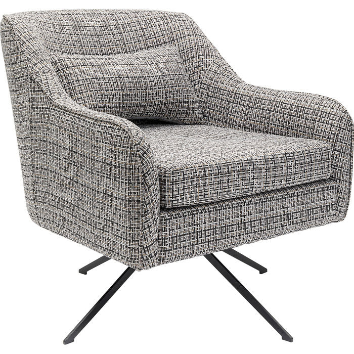 Swivel Armchair Iceland Black White