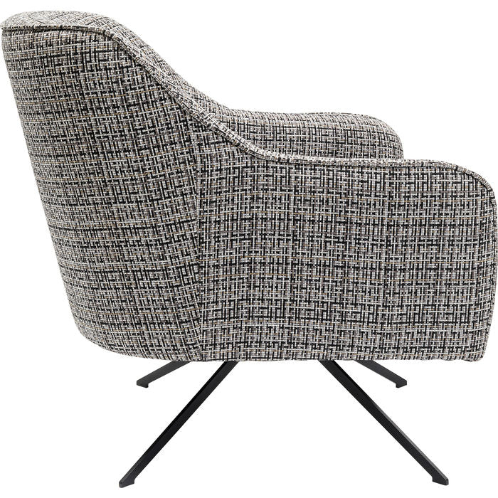 Swivel Armchair Iceland Black White