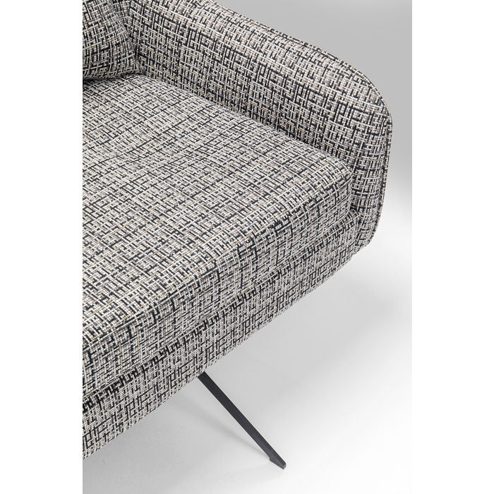 Swivel Armchair Iceland Black White