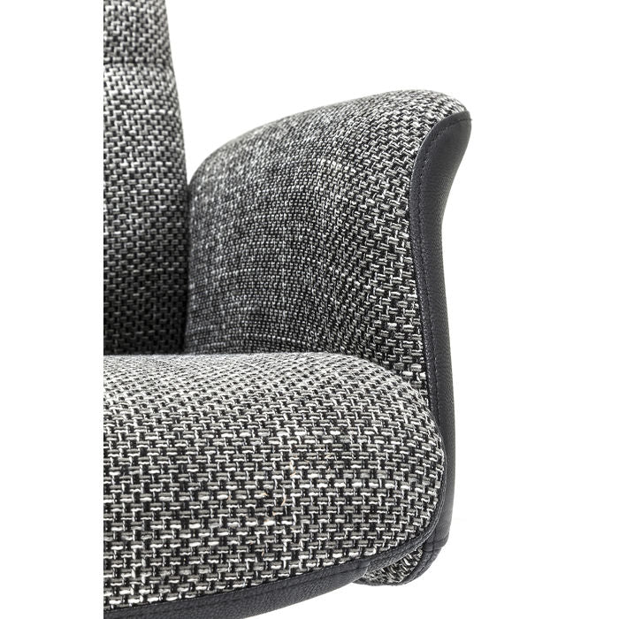 Swivel Armchair with Stool Ohio Salt and Pepper