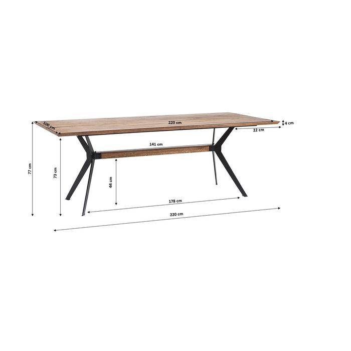 Table Downtown Oak 220x100cm