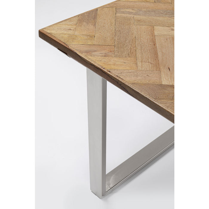 Table Parquet Chrome 180x90