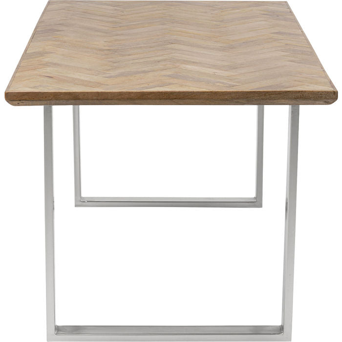 Table Parquet Chrome 180x90