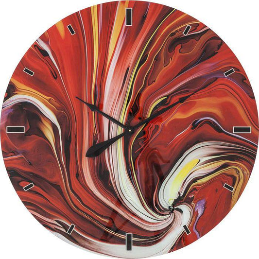 Wall Clock Glass Chaos Fire ‚àö√≤80cm - JULIA VENCE STORE