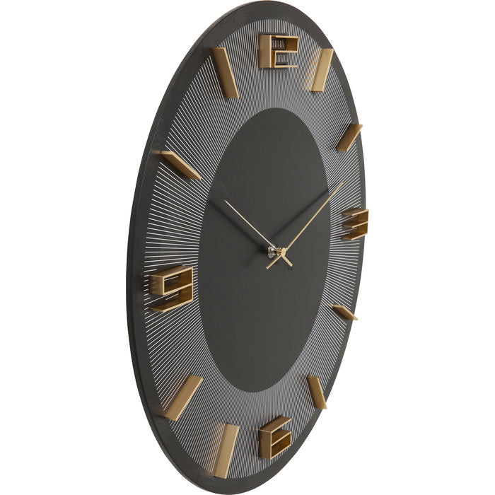 Wall Clock Leonardo Black/Gold 50