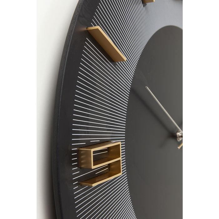 Wall Clock Leonardo Black/Gold 50